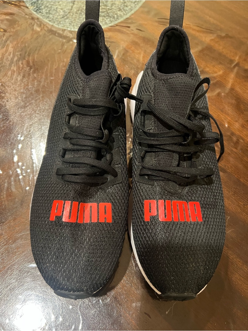 Puma Black Athletic Socks with Red Puma Logo